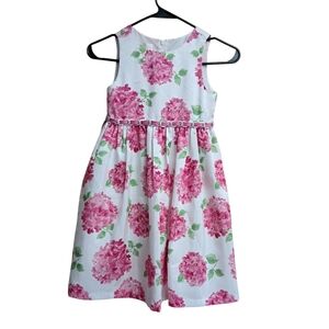 American Princess White Dress with Pink Floral Print
